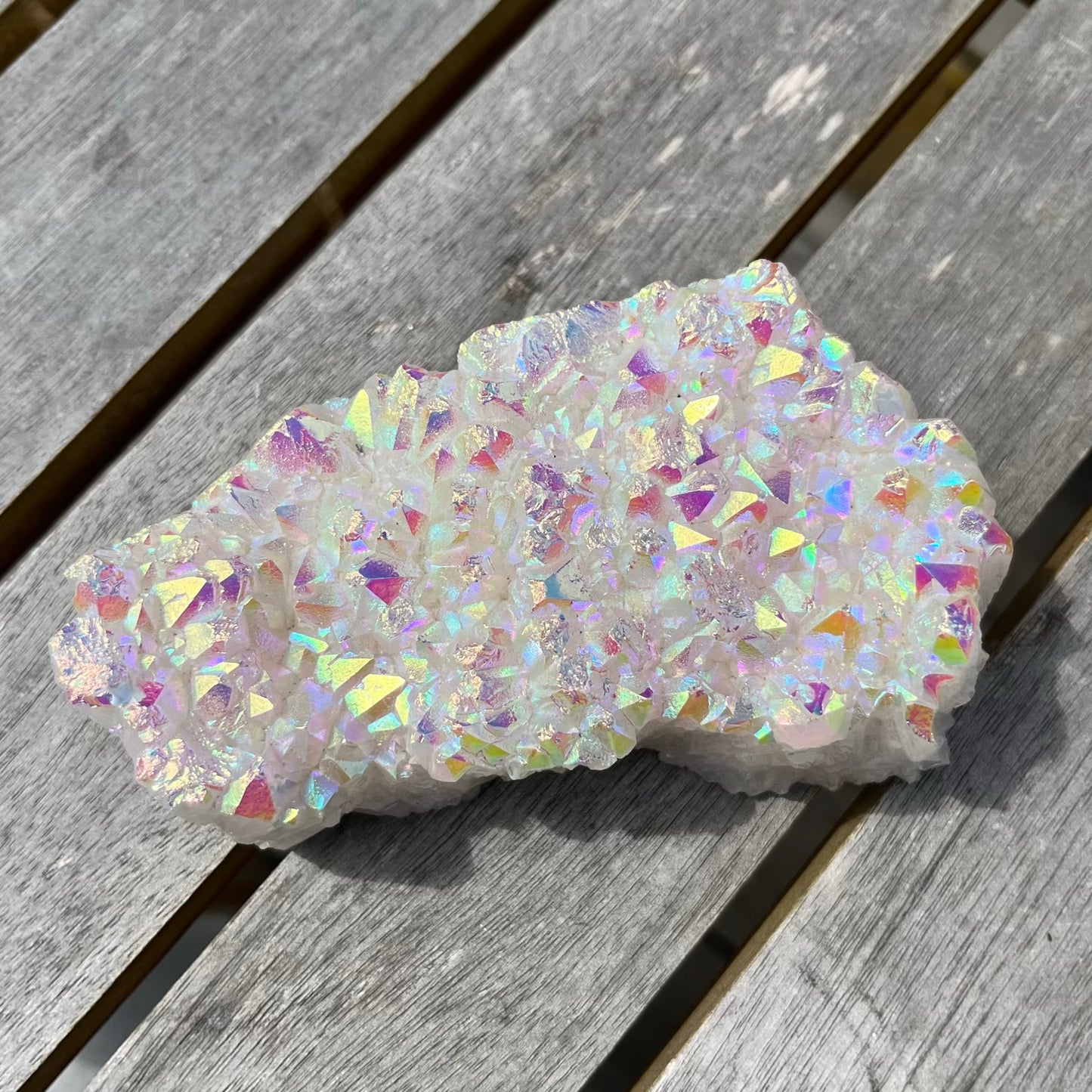 Angel Aura Quartz Medium Raw Crystal - Ethereal, Uplifting, High-Vibe