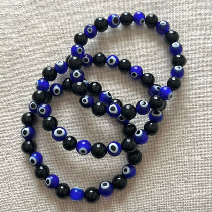 Armour Evil Eye Bracelet - Obsidian