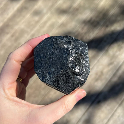 Black Tourmaline Large Raw Crystal - Protection