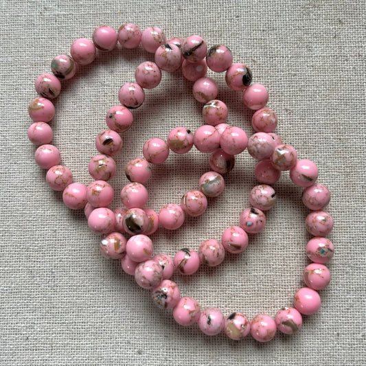Pink Abalone Shell 8mm Beaded Bracelet - Harmonizing
