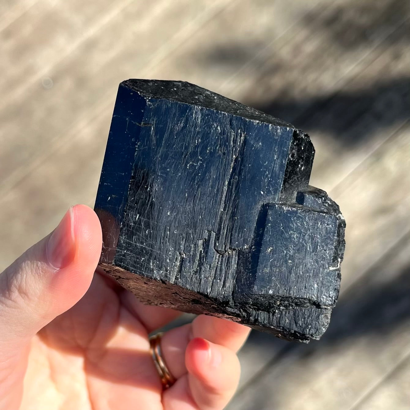 Black Tourmaline Large Raw Crystal - Protection