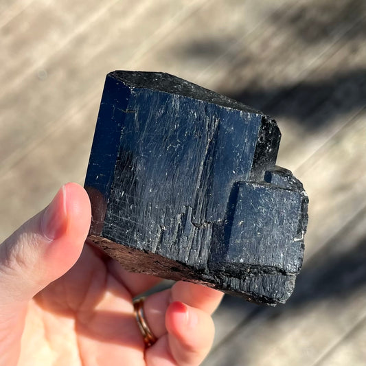 Black Tourmaline Large Raw Crystal - Protection