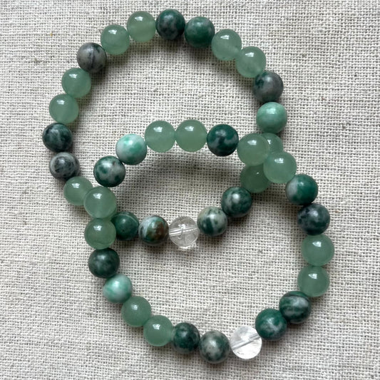 Lucky Fortune Bracelet - Jade, Green Aventurine & Clear Quartz