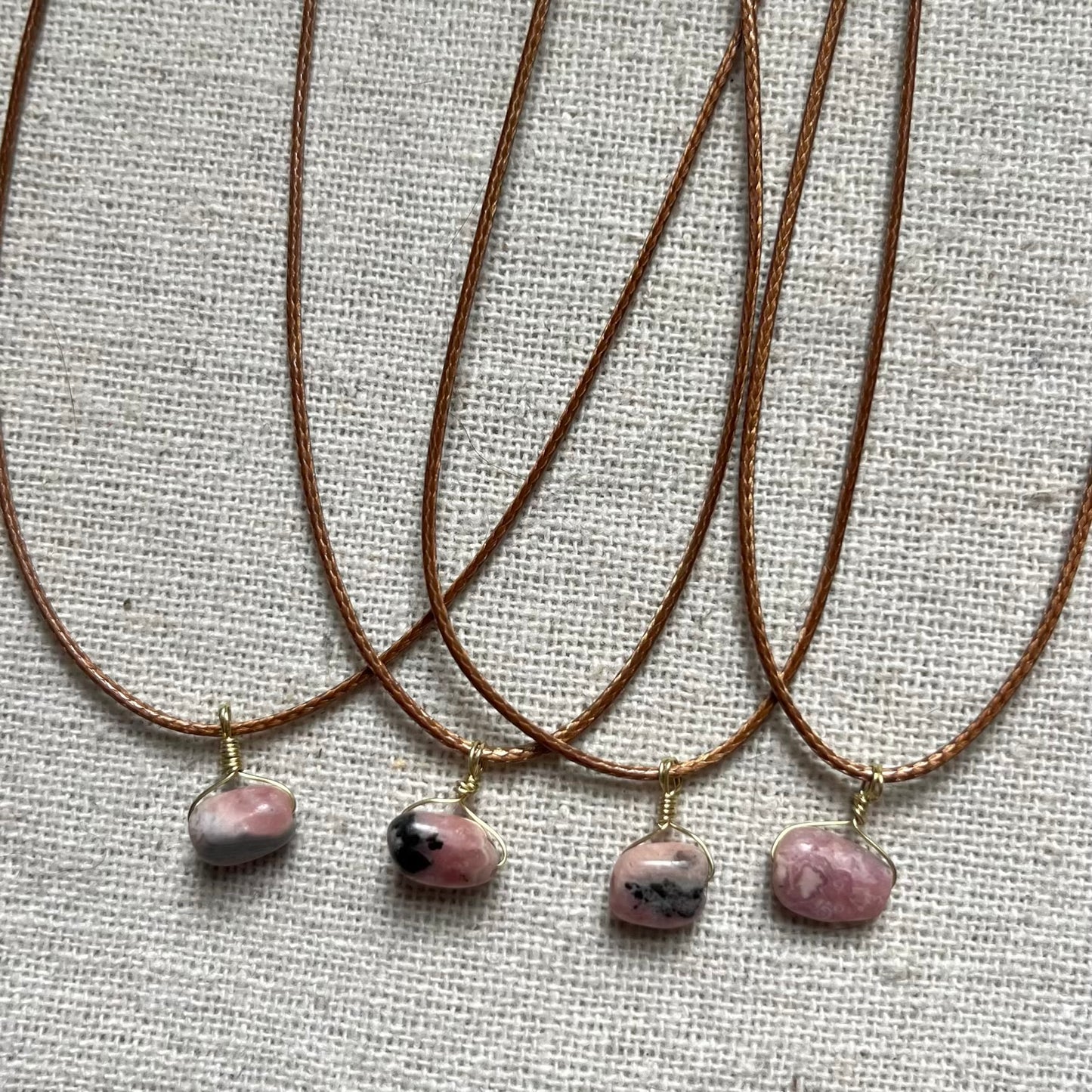 Mini Gem Pendant - Rhodochrosite