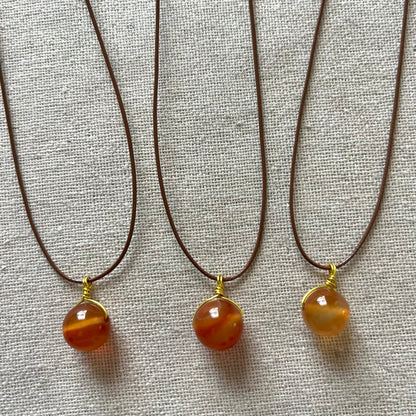 Sphere Pendant - Carnelian