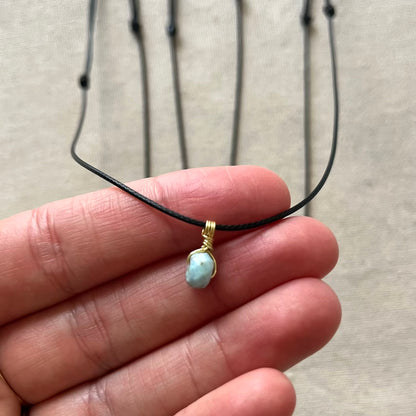 Mini Geo Pendant - Larimar