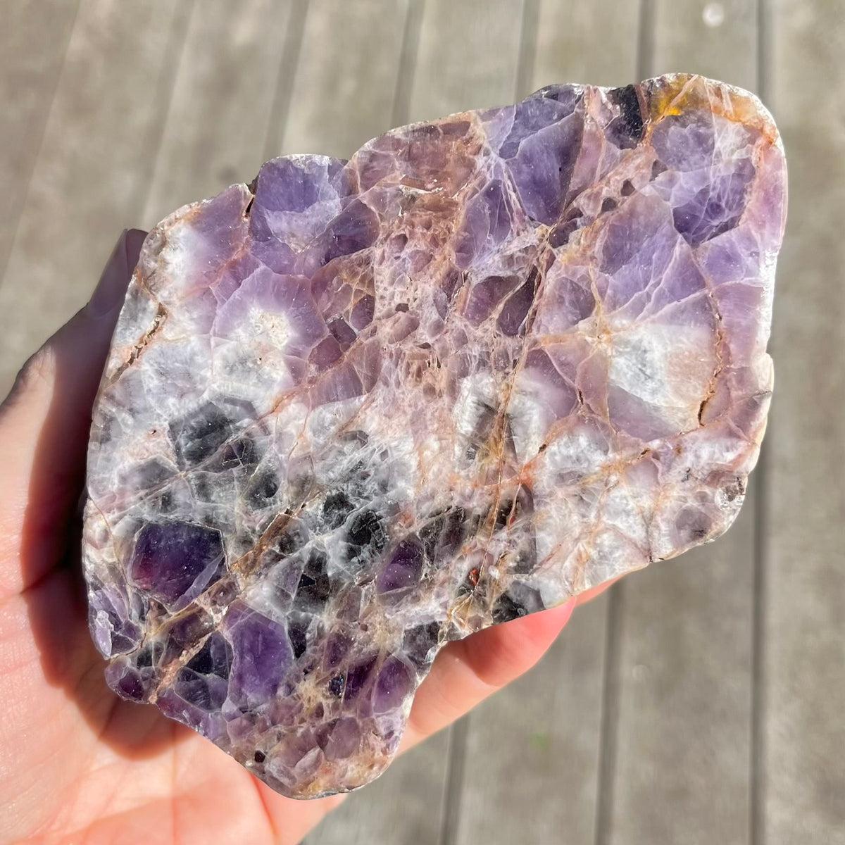 Chevron Amethyst Medium Slab Crystal -  Intuition, Spiritual Awareness