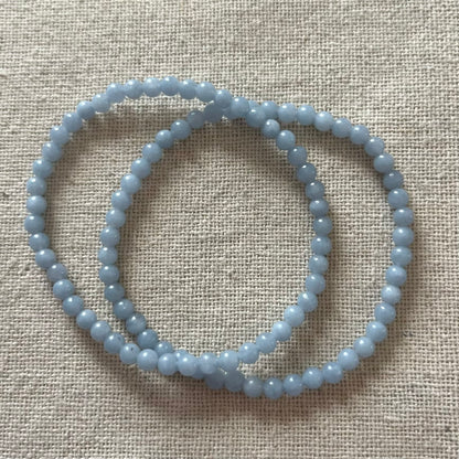 Angelite 4mm Beaded Bracelet - Spiritual Connection