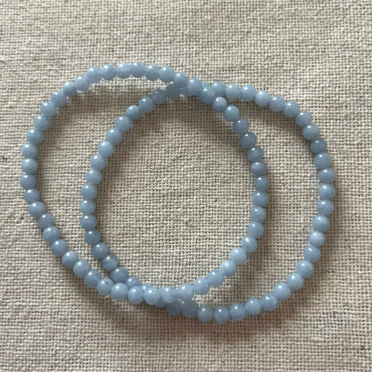 Angelite 4mm Beaded Bracelet - Spiritual Connection