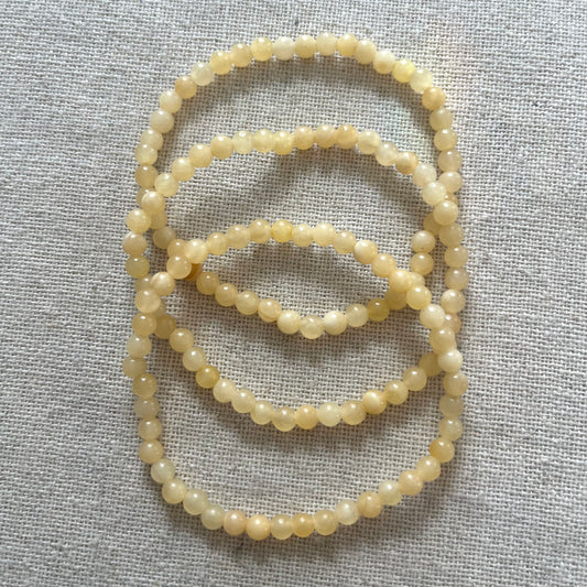 Yellow Calcite 4mm Beaded Bracelet - Optimism