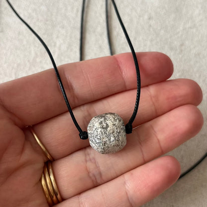 Mastodon Fossil Stone Pendant - Ancient Wisdom