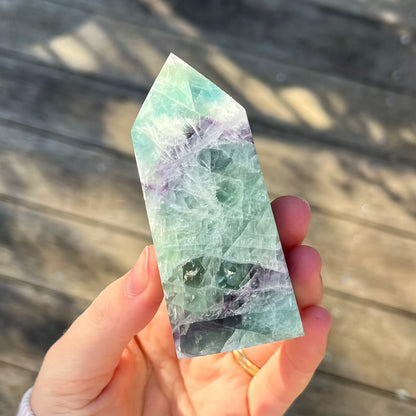 Candy Fluorite Small Tower Crystal - Vibrant, Clarifying, Uplifting