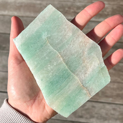 Green Aventurine Large Slab Crystal - Lucky, Positivity, Uplifting