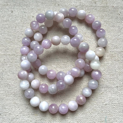 Kunzite 8mm Beaded Bracelet - Emotional Healing