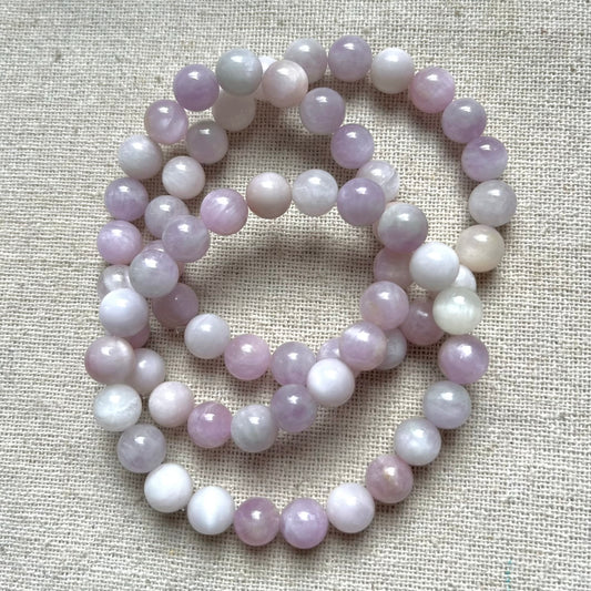 Kunzite 8mm Beaded Bracelet - Emotional Healing