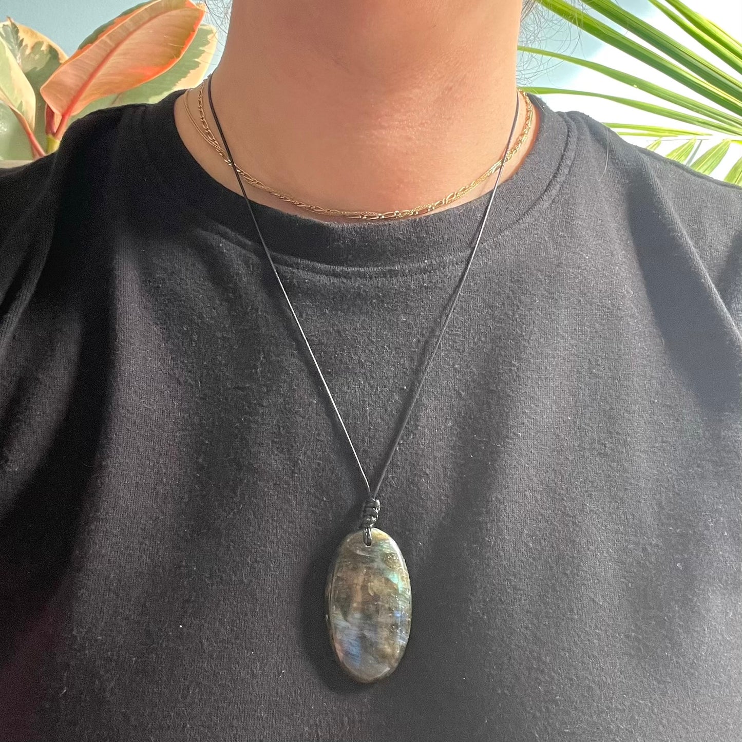 Labradorite Oval Large Pendant - ONE OF A KIND