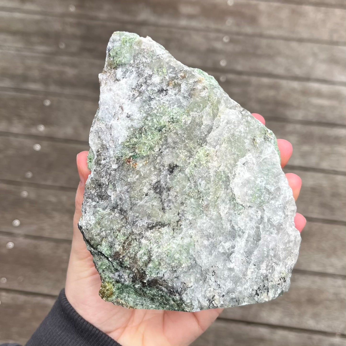 Green Aventurine & Quartz XL Raw Base-cut Crystal - Prosperity, Growth
