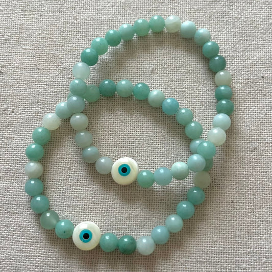 Aegean Evil Eye Protection Bracelet - Amazonite