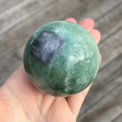 Fluorite Medium Sphere Crystal - Calm, Cleansing, Harmony