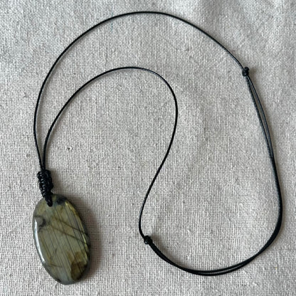 Labradorite Oval Medium Pendant - ONE OF A KIND