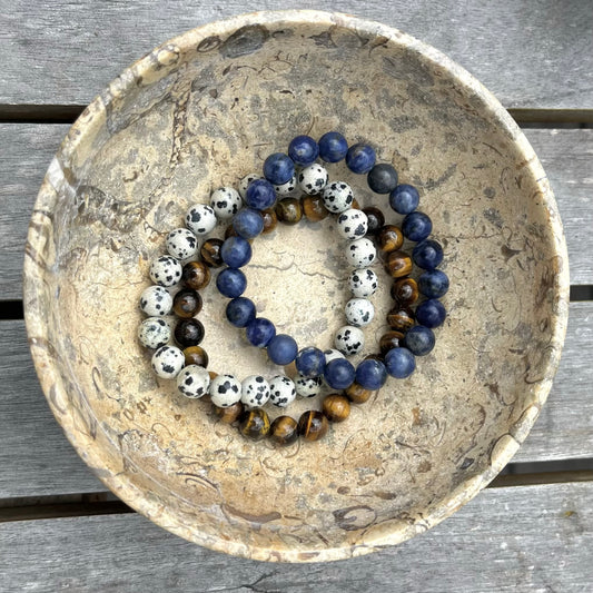 Fossil Stone Large Crystal Bowl - Protection, Grounding