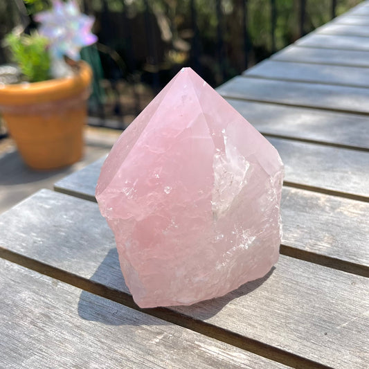 Rose Quartz Raw Point Crystal - Love, Compassion, Peace