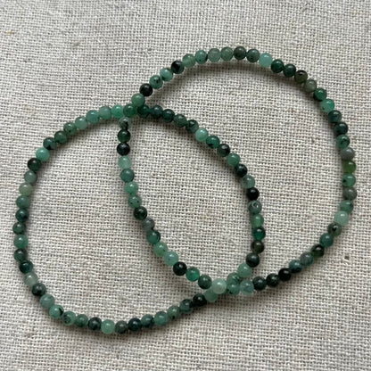 Emerald 3mm Beaded Bracelet - Rejuvenation