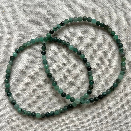 Emerald 3mm Beaded Bracelet - Rejuvenation
