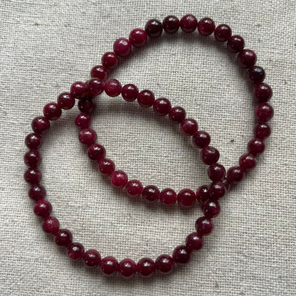 Ruby 6mm Beaded Bracelet - Passion