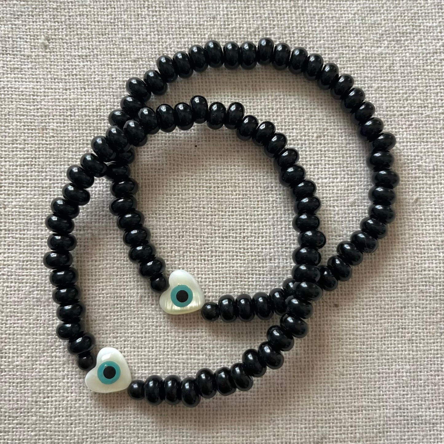 Hera’s Heart Evil Eye Protection Bracelet - Onyx