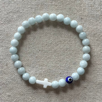 Mati Evil Eye Bracelet - Aquamarine