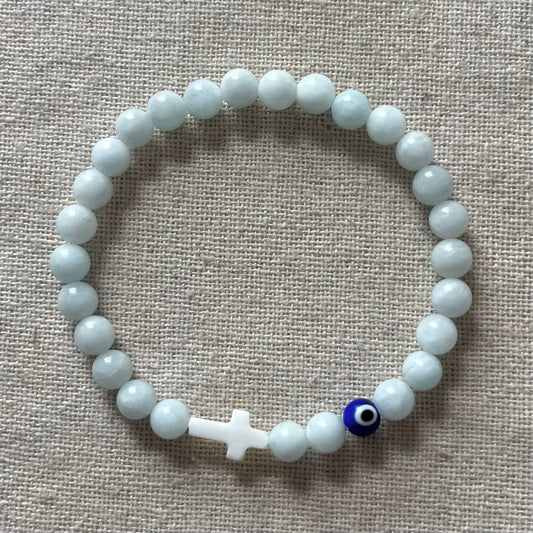 Mati Evil Eye Bracelet - Aquamarine
