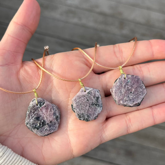 Ruby Hexagon Raw Pendant - Passion