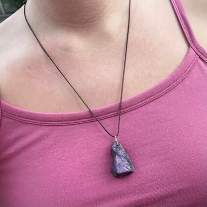 Purperite Raw Pendant - ONE OF A KIND