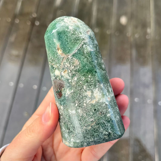 Moss Agate Medium Freeform Crystal - Protection, Harmony