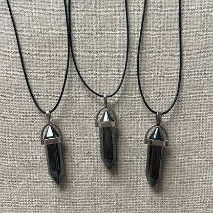 Energy Point Pendant - Hematite