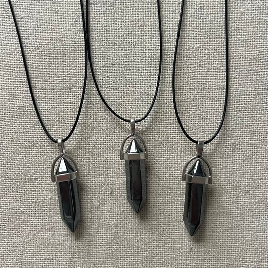 Energy Point Pendant - Hematite