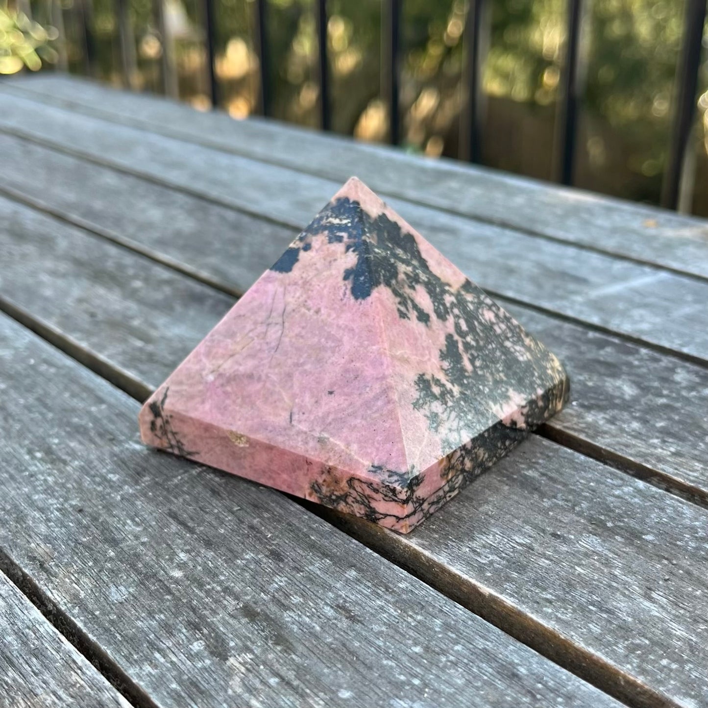Rhodonite Pyramid Crystal - Compassion, Love