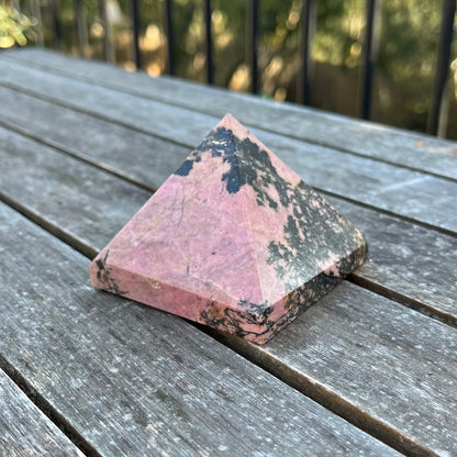 Rhodonite Pyramid Crystal - Compassion, Love