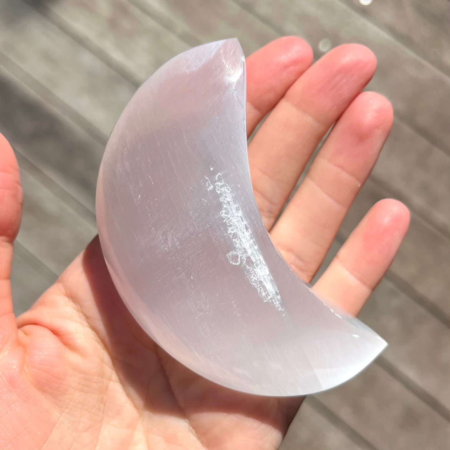 Selenite Moon Crystal - High Vibe, Protection, Spiritual Connection