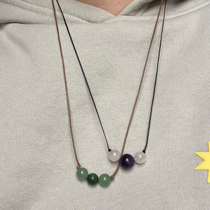 Goddess Of Love Necklace - Amethyst & Rose Quartz