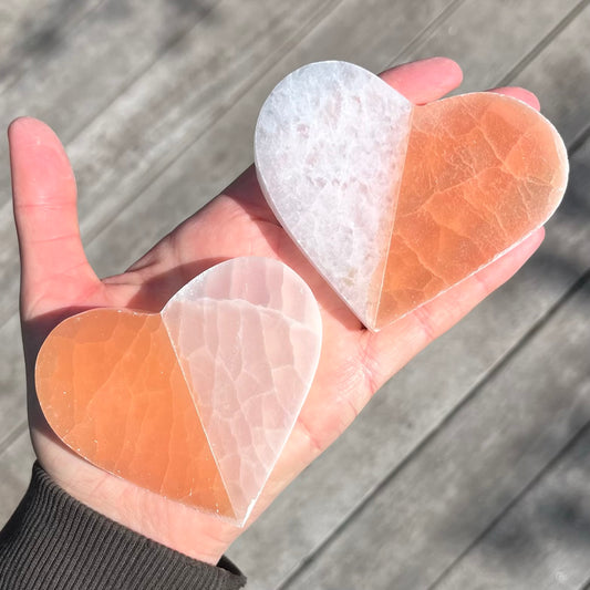 Selenite Heart Crystal - High Vibe, Protection, Spiritual Connection