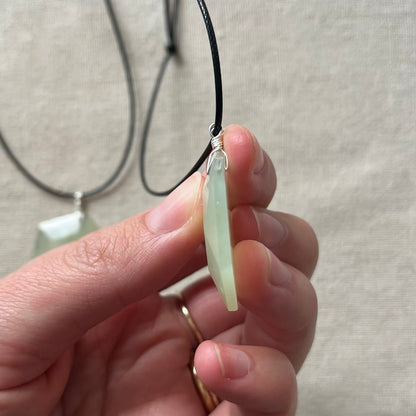 Jade Hexagon Pendant - Sterling Silver