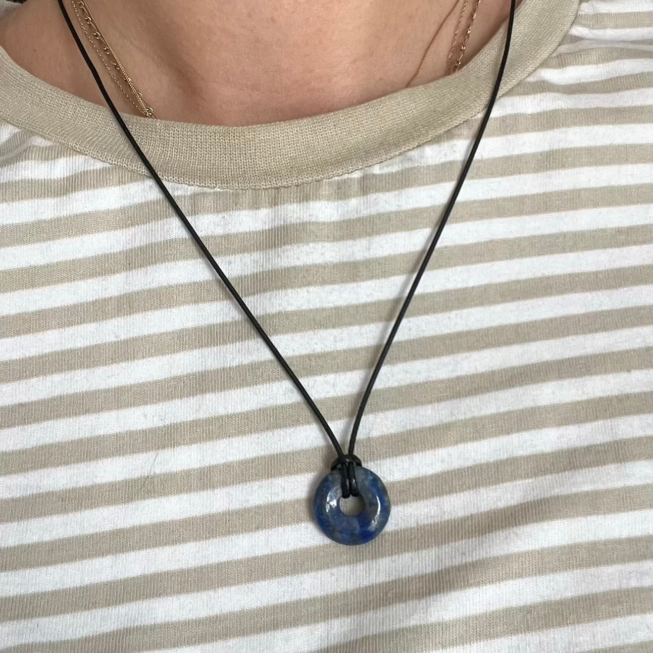 Disc Pendant - Lapis Lazuli