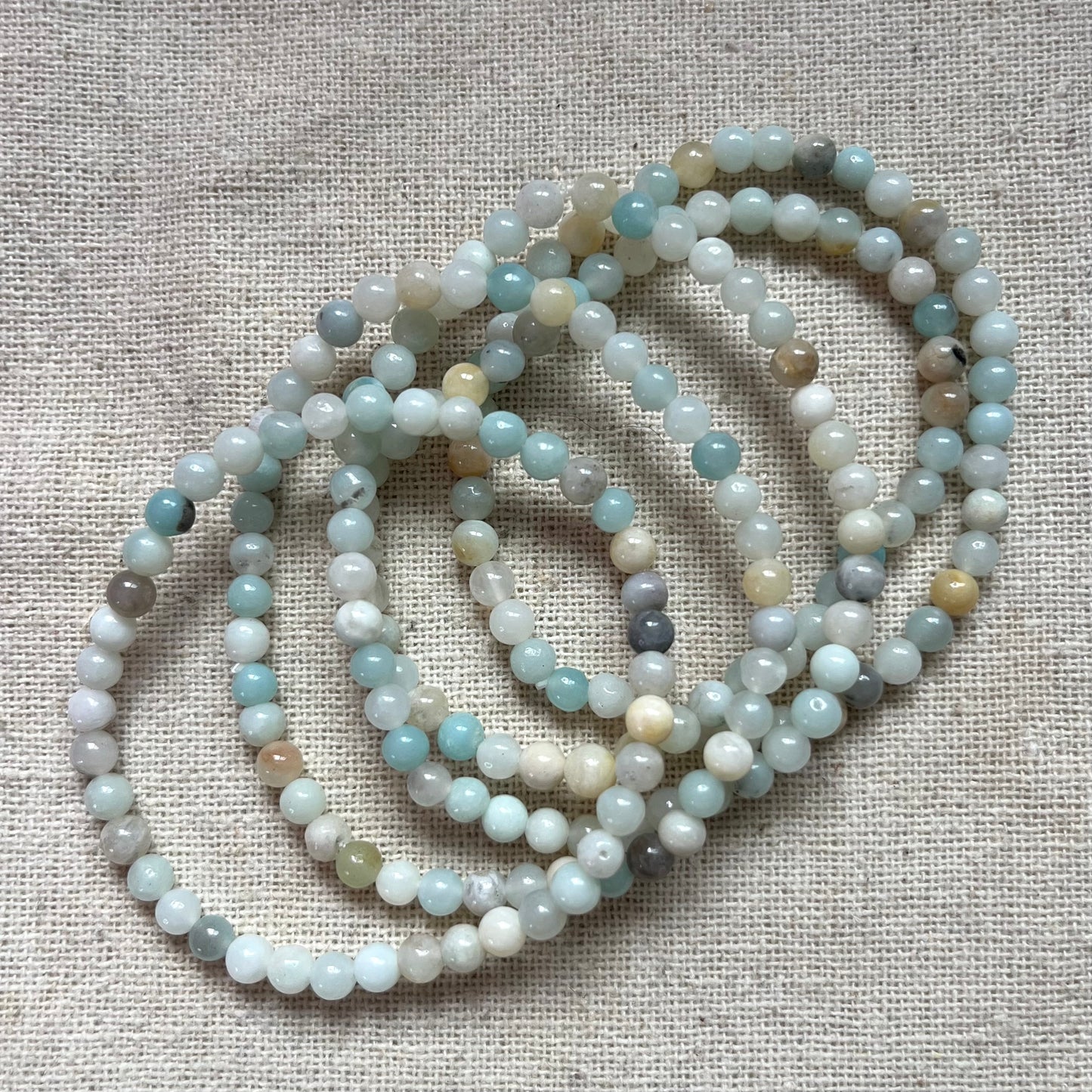 Amazonite 4mm Beaded Bracelet - Peace