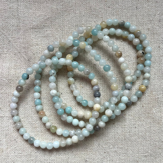 Amazonite 4mm Beaded Bracelet - Peace