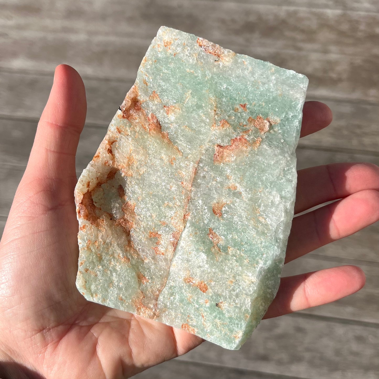 Green Aventurine Large Slab Crystal - Lucky, Positivity, Uplifting
