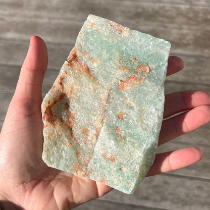 Green Aventurine Large Slab Crystal - Lucky, Positivity, Uplifting