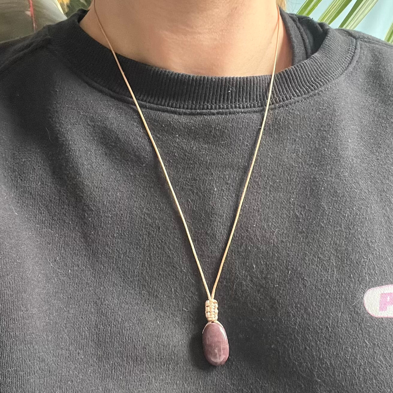 Ruby Woven Oval Pendant #2 - ONE OF A KIND
