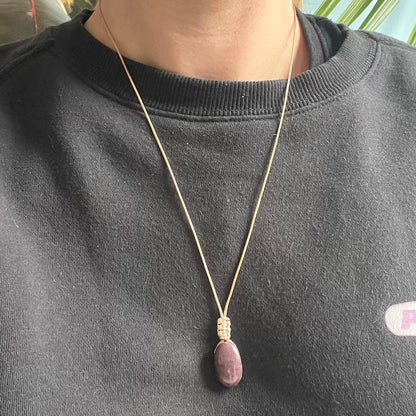 Ruby Woven Oval Pendant #2 - ONE OF A KIND